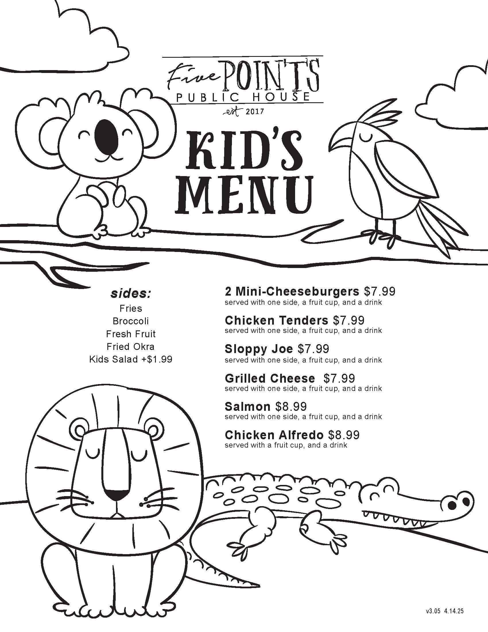 Kids Menu