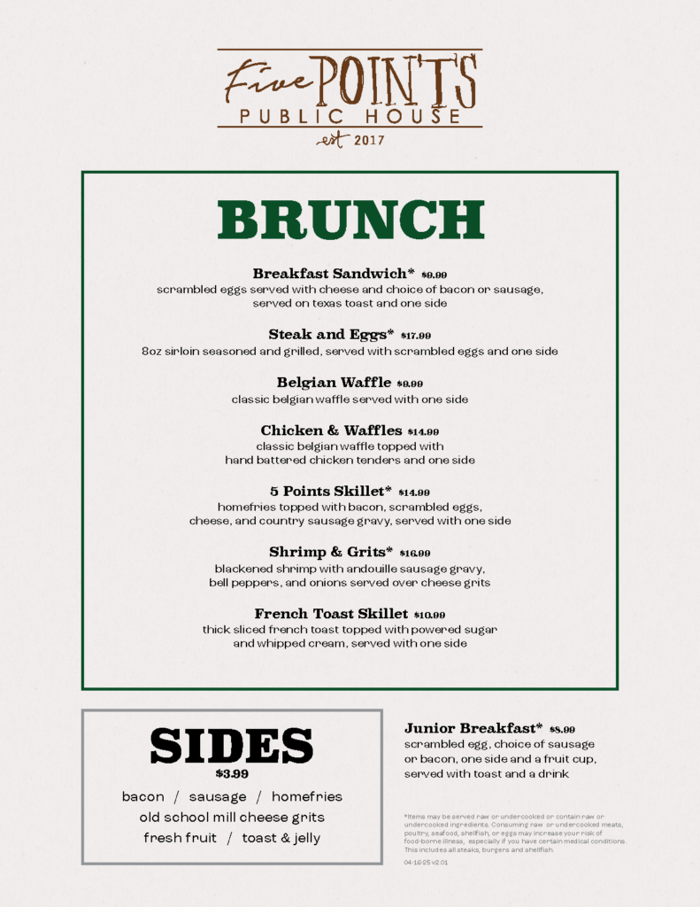 Brunch Menu
